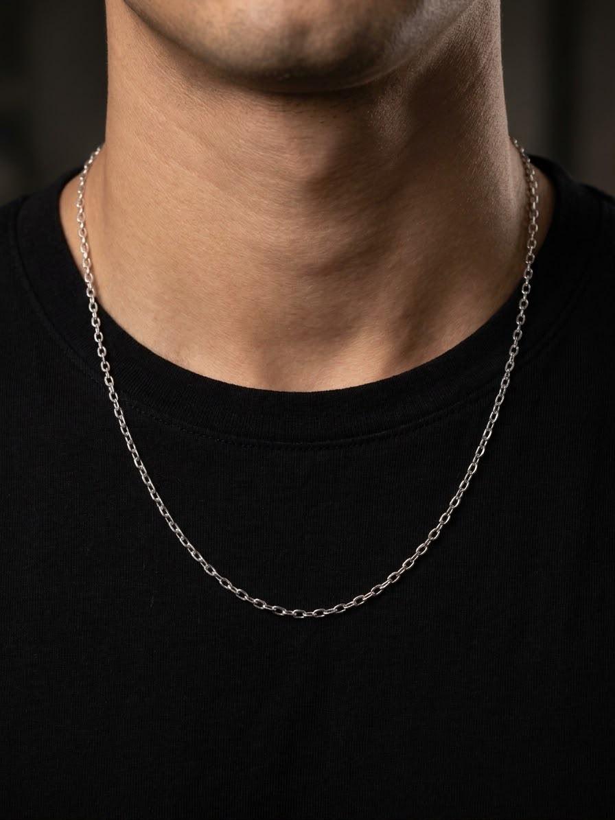 CADENA MASCULINA DE PLATA ESLABONES