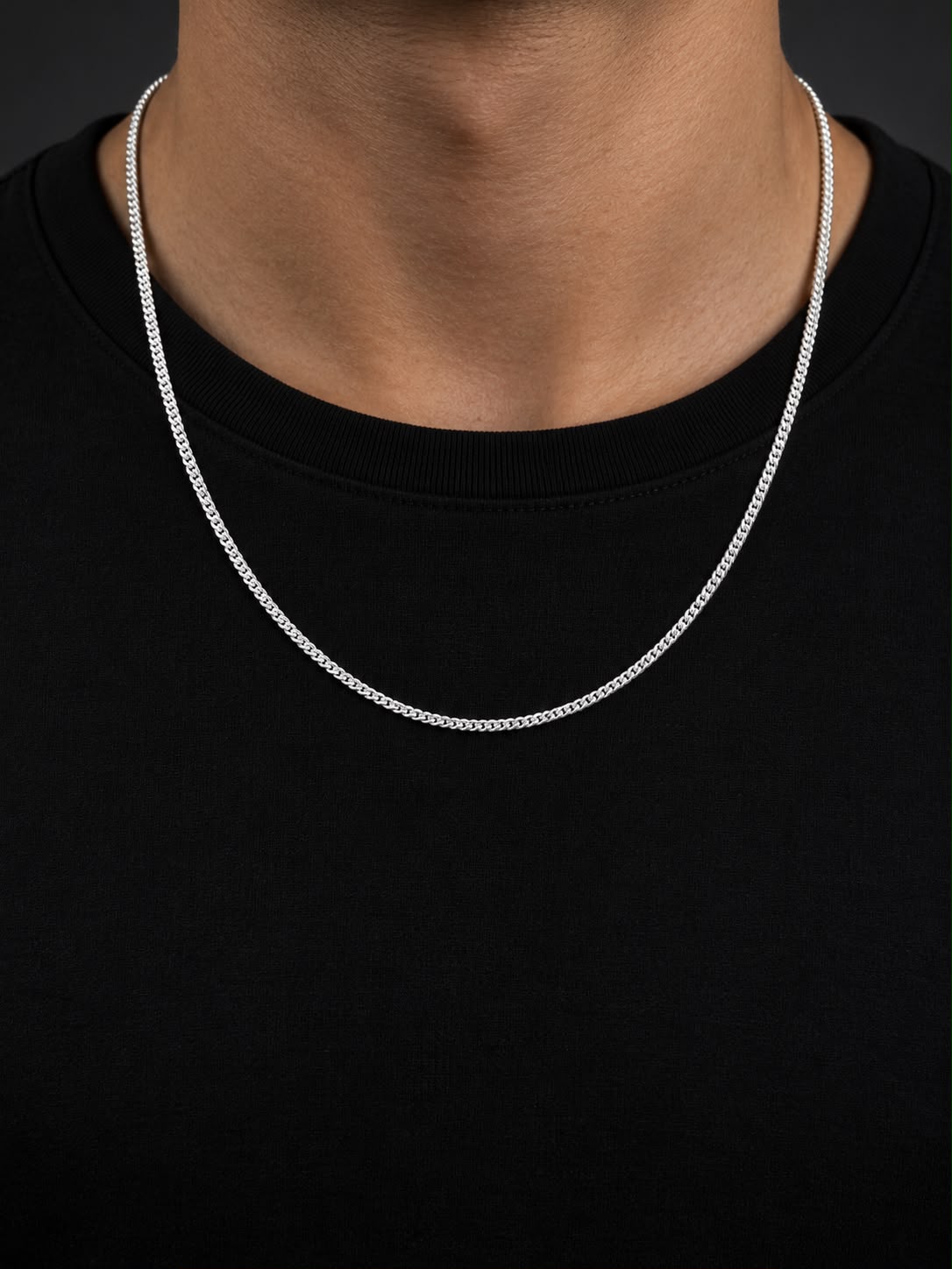 CADENA MASCULINA DE PLATA LOMO DE CORVINA