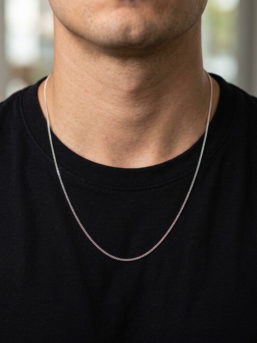 CADENA MASCULINA DE PLATA MODELO PANCER