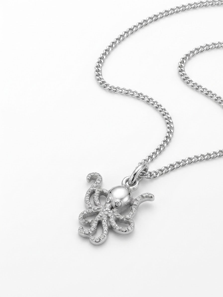COLLAR DE PLATA PULPO