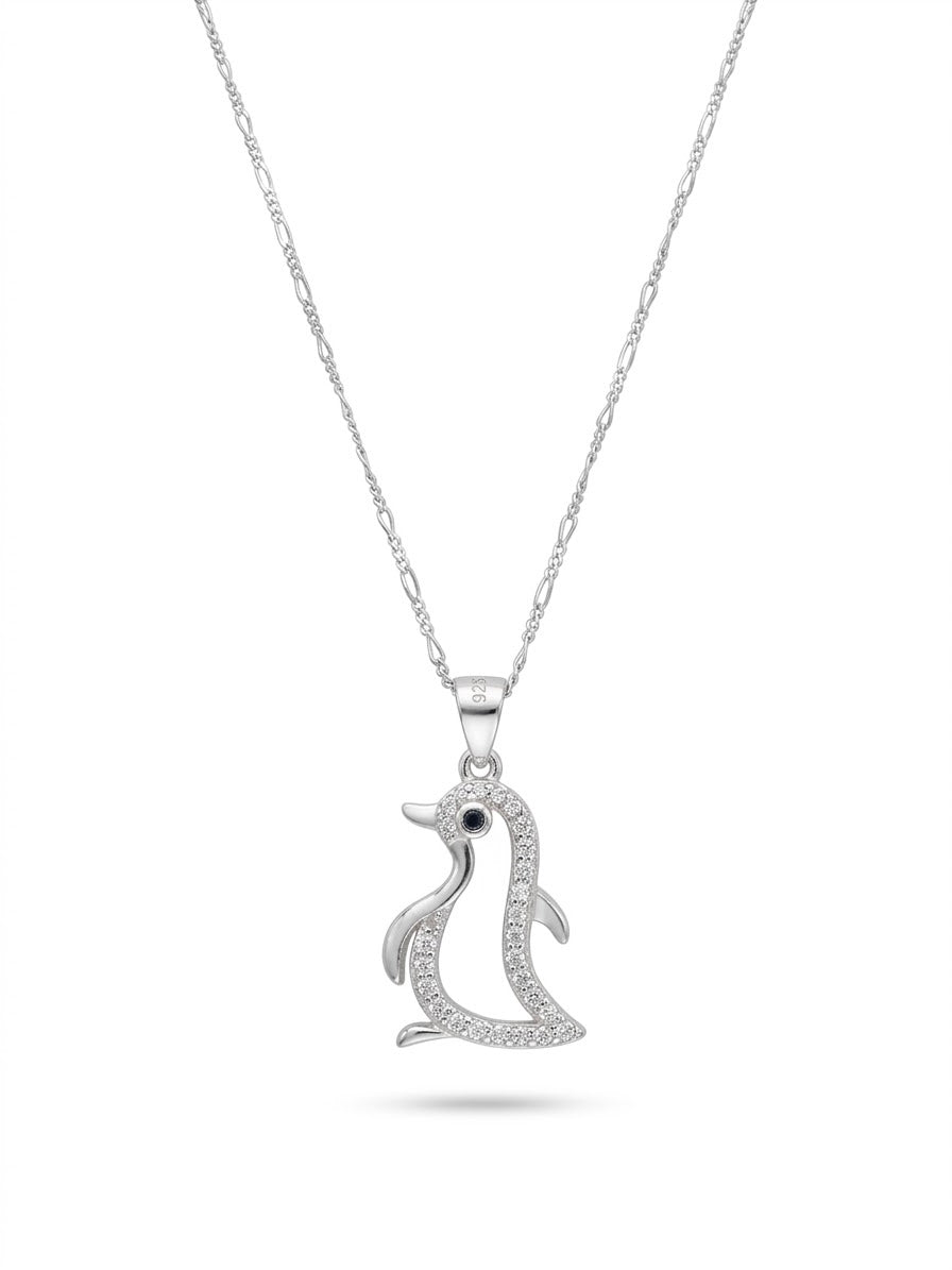 COLLAR DE PLATA DE PINGÜINO
