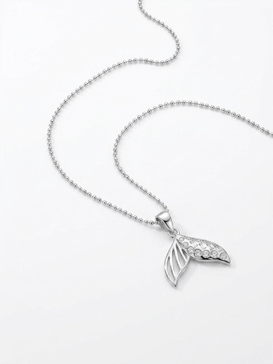 COLLAR DE PLATA DE COLA DE SIRENA