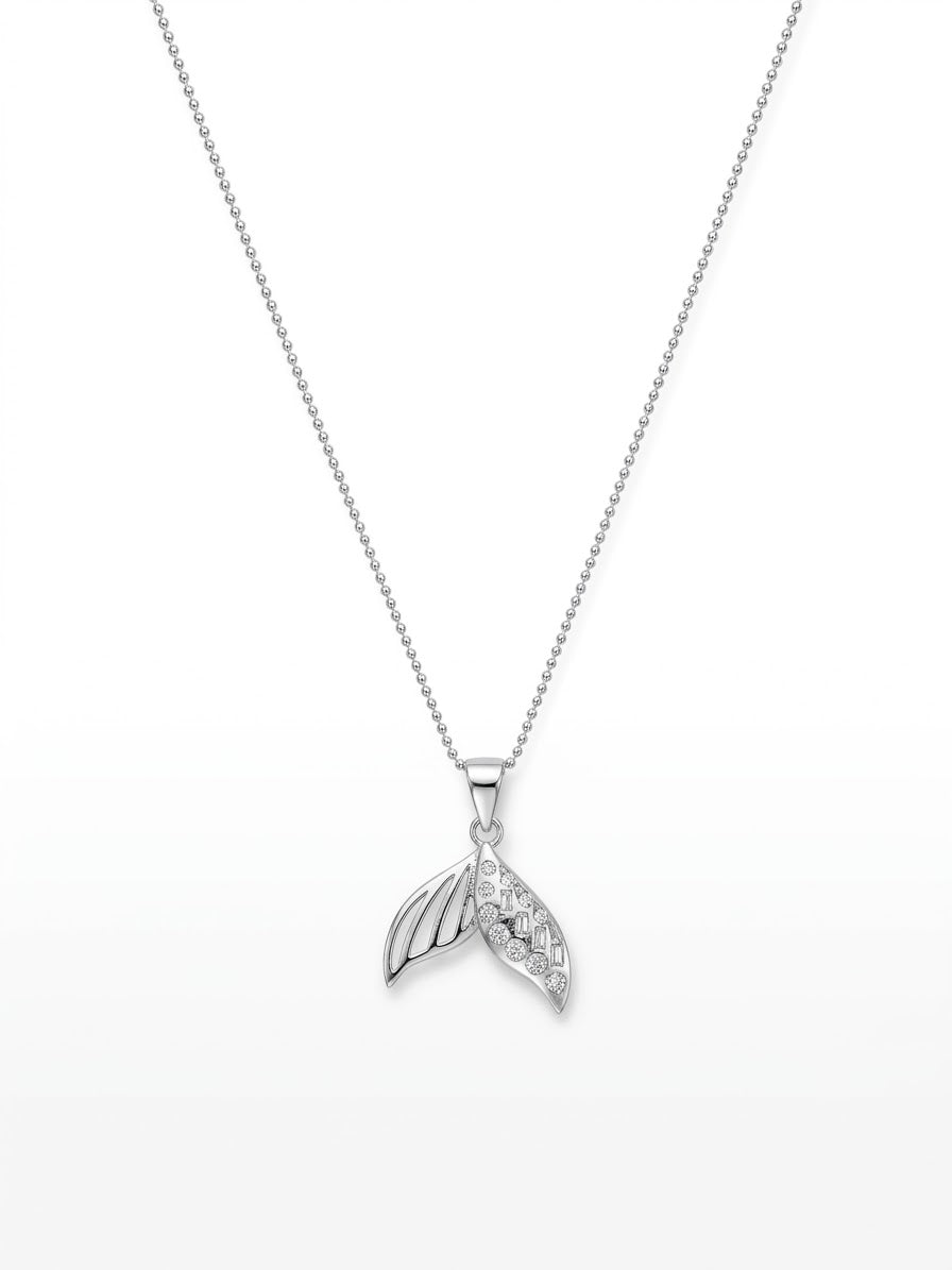 COLLAR DE PLATA DE COLA DE SIRENA
