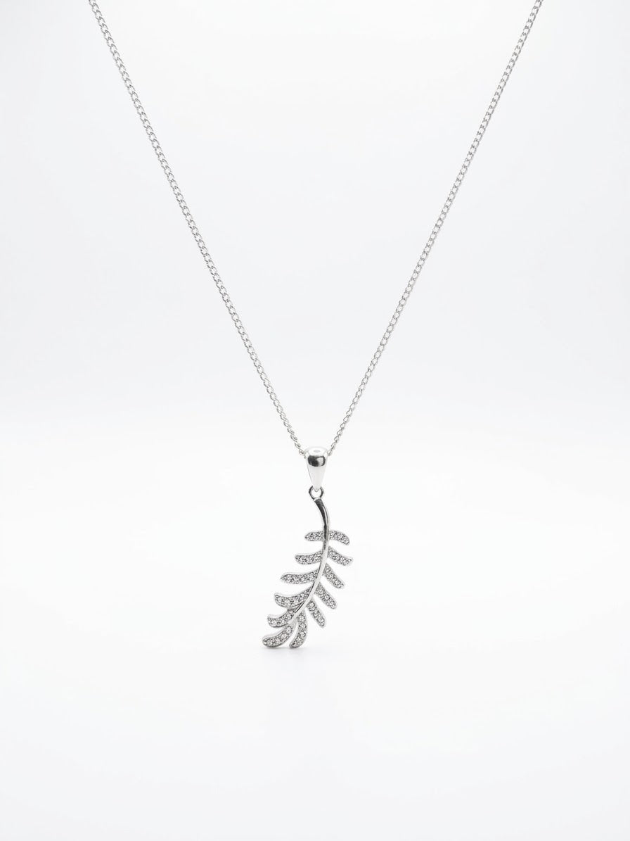 COLLAR DE PLATA HOJA