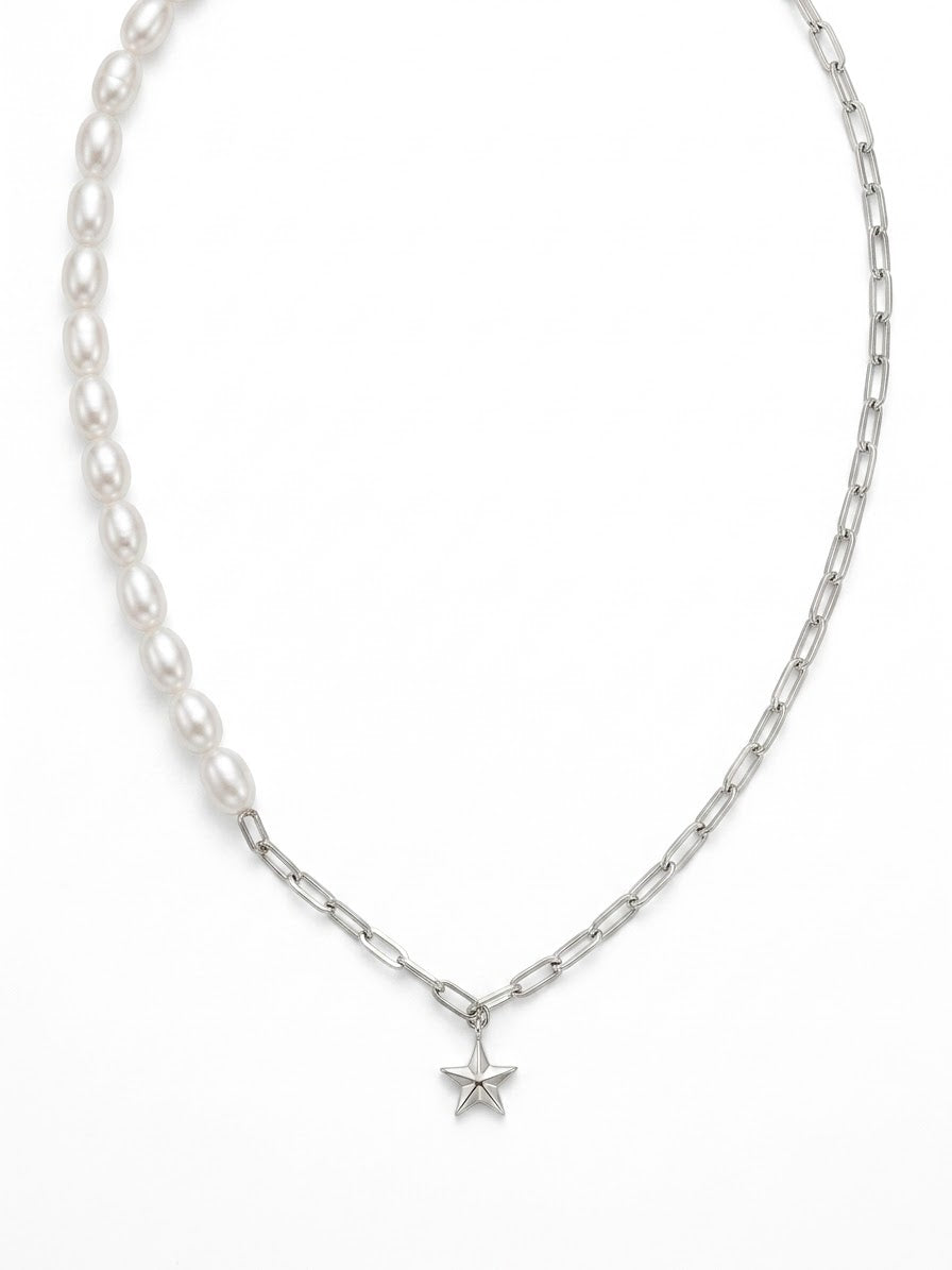 COLLAR DE PLATA CON PERLAS GARGANTILLA