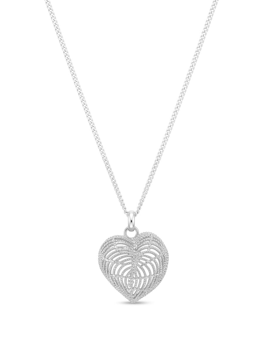 COLLAR DE PLATA CORAZÓN FILIGRANA