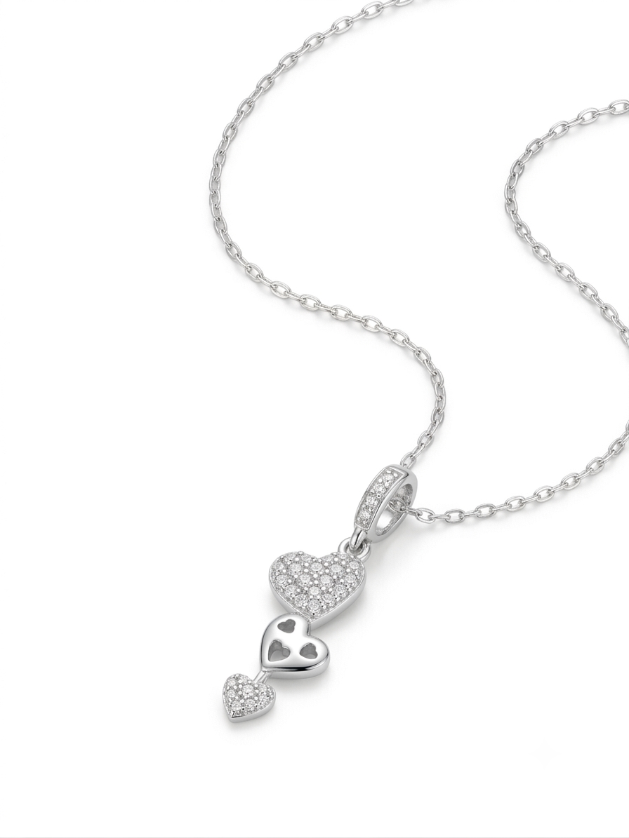 COLLAR DE PLATA CORAZÓN
