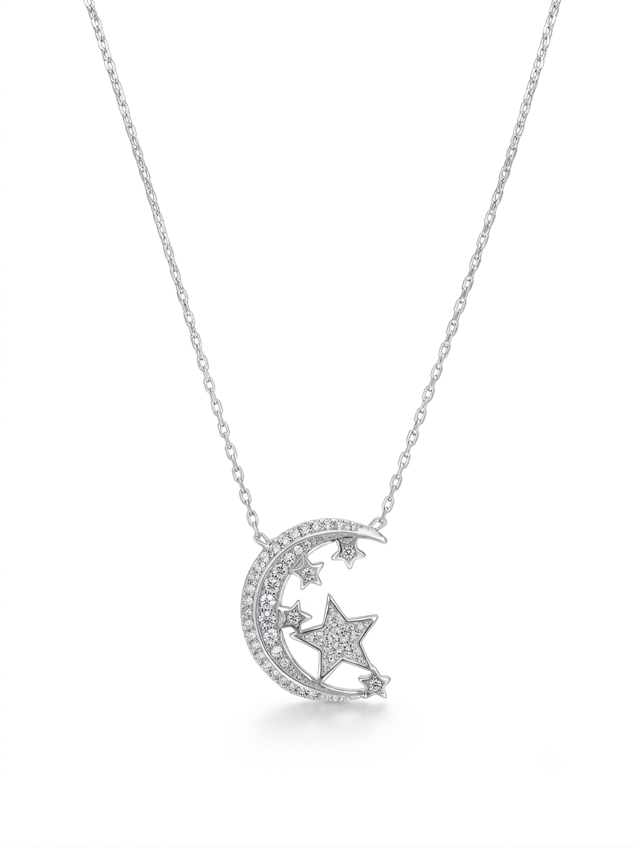COLLAR DE PLATA MEDIA LUNA