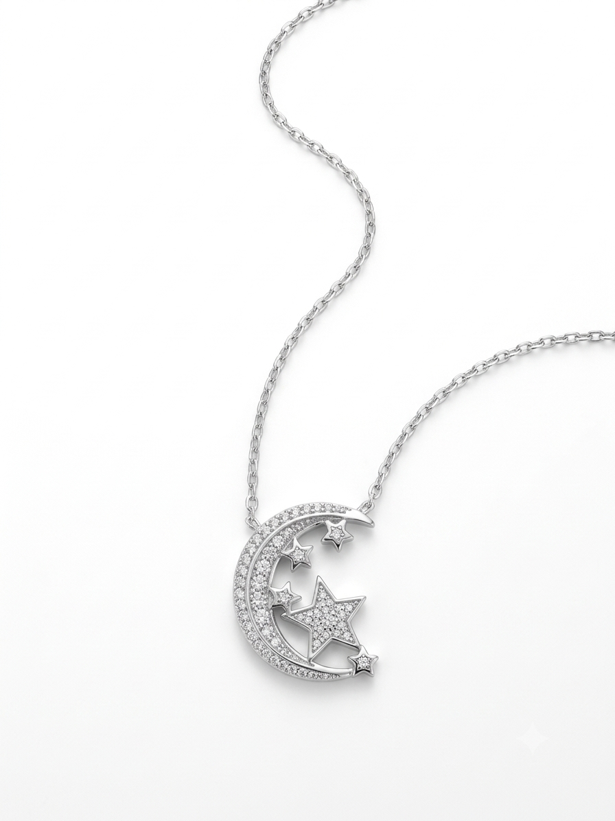COLLAR DE PLATA MEDIA LUNA