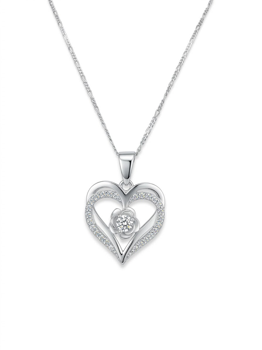COLLAR DE PLATA CORAZÓN
