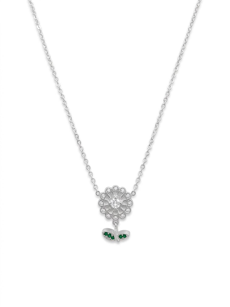 COLLAR DE PLATA FLOR