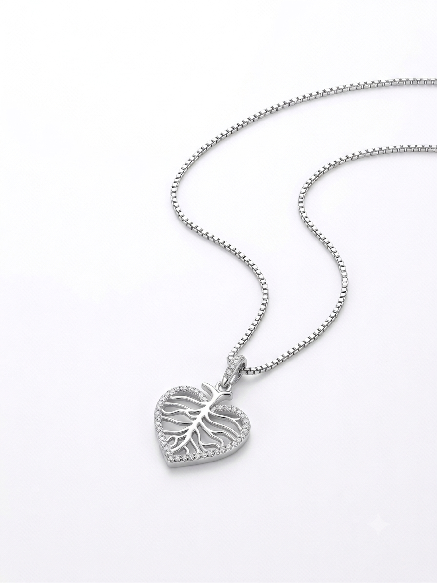 COLLAR DE PLATA CORAZÓN