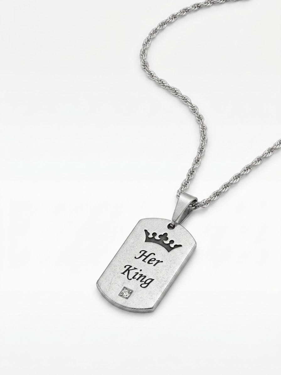 COLLAR DE PLATA PARA PAREJA (PERSONALIZABLE)