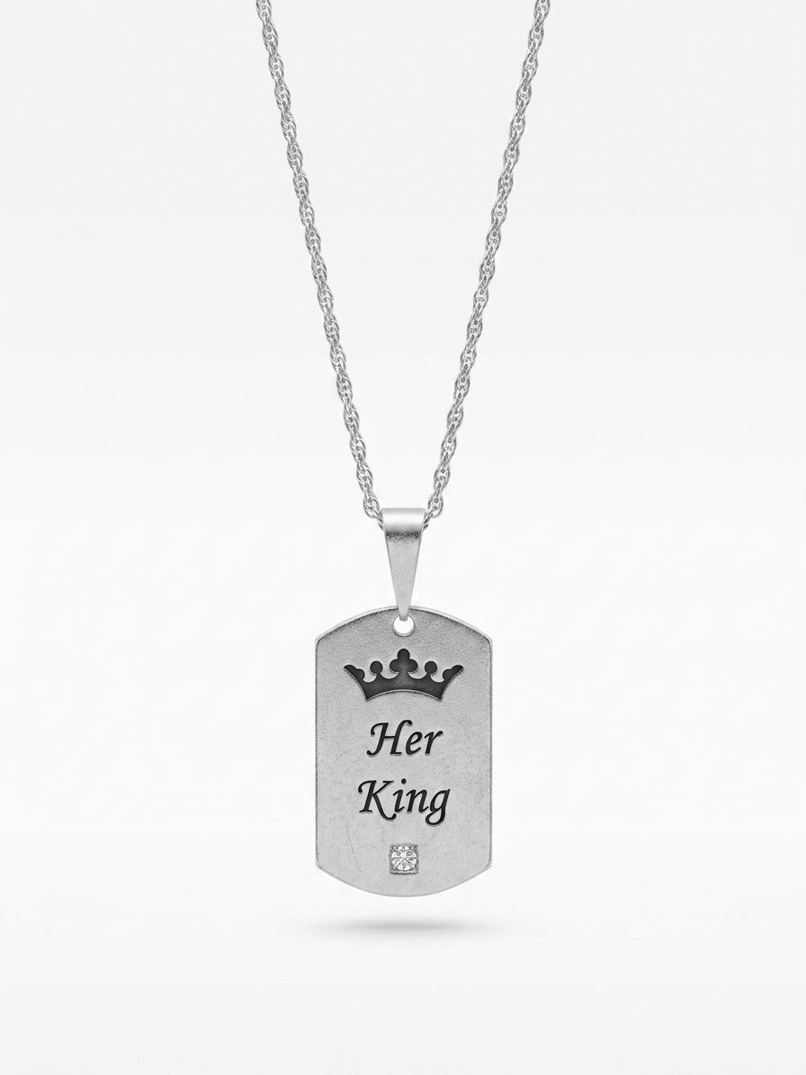 COLLAR DE PLATA PARA PAREJA (PERSONALIZABLE)