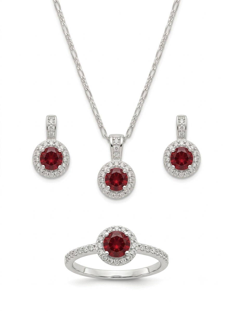 JUEGO DE PLATA CON ANILLO ELEGANTE