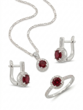 JUEGO DE PLATA CON ANILLO ELEGANTE