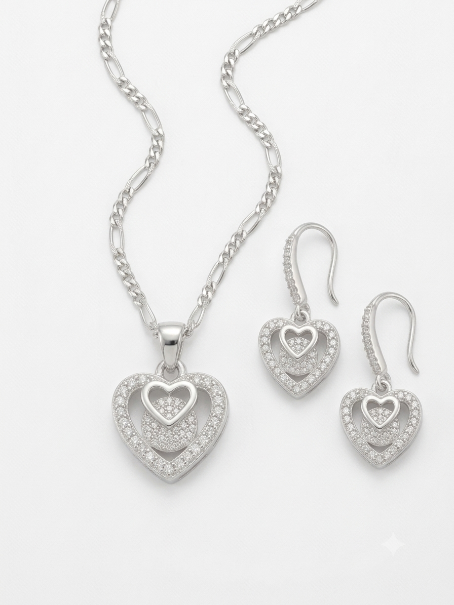 JUEGO DE PLATA CORAZÓN