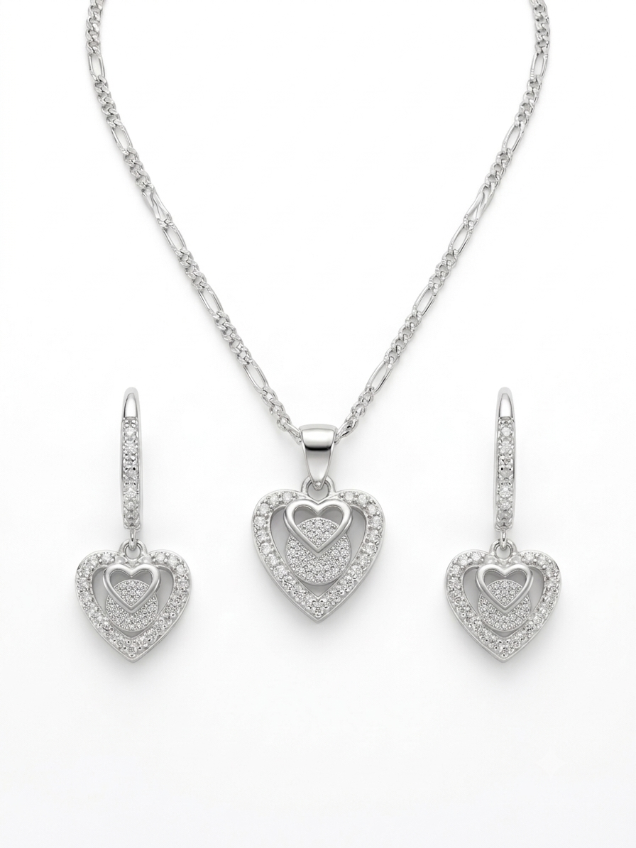 JUEGO DE PLATA CORAZÓN