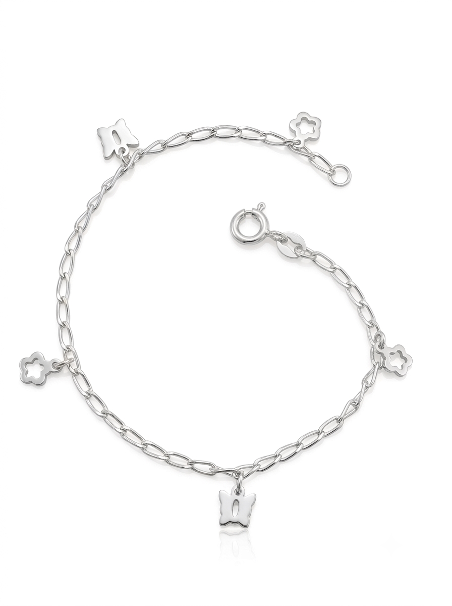 PULSERA DE PLATA MARIPOSAS