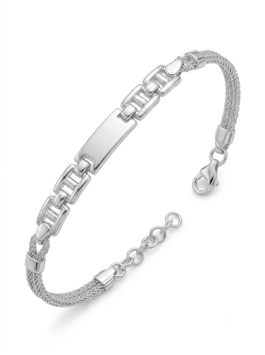 PULSERA DE PLATA FEMENINA MODERNA