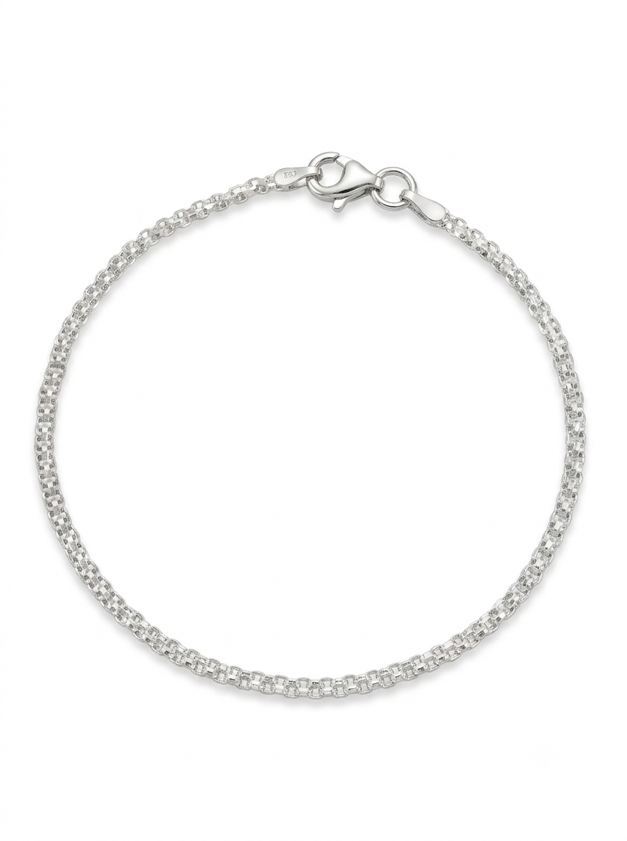 PULSERA DE PLATA FEMENINA TEJIDO CHINO