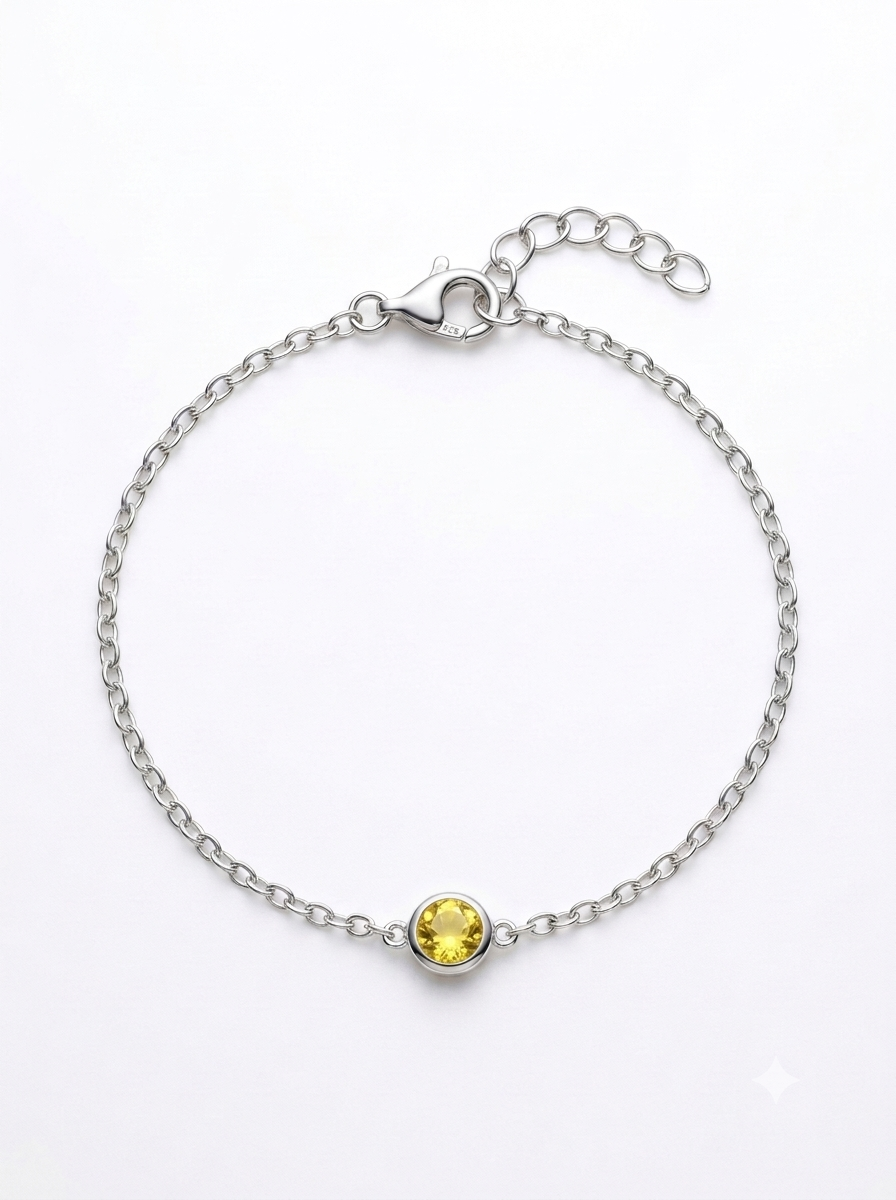 PULSERA FEMENINA PUNTO DE LUZ AMARILLO