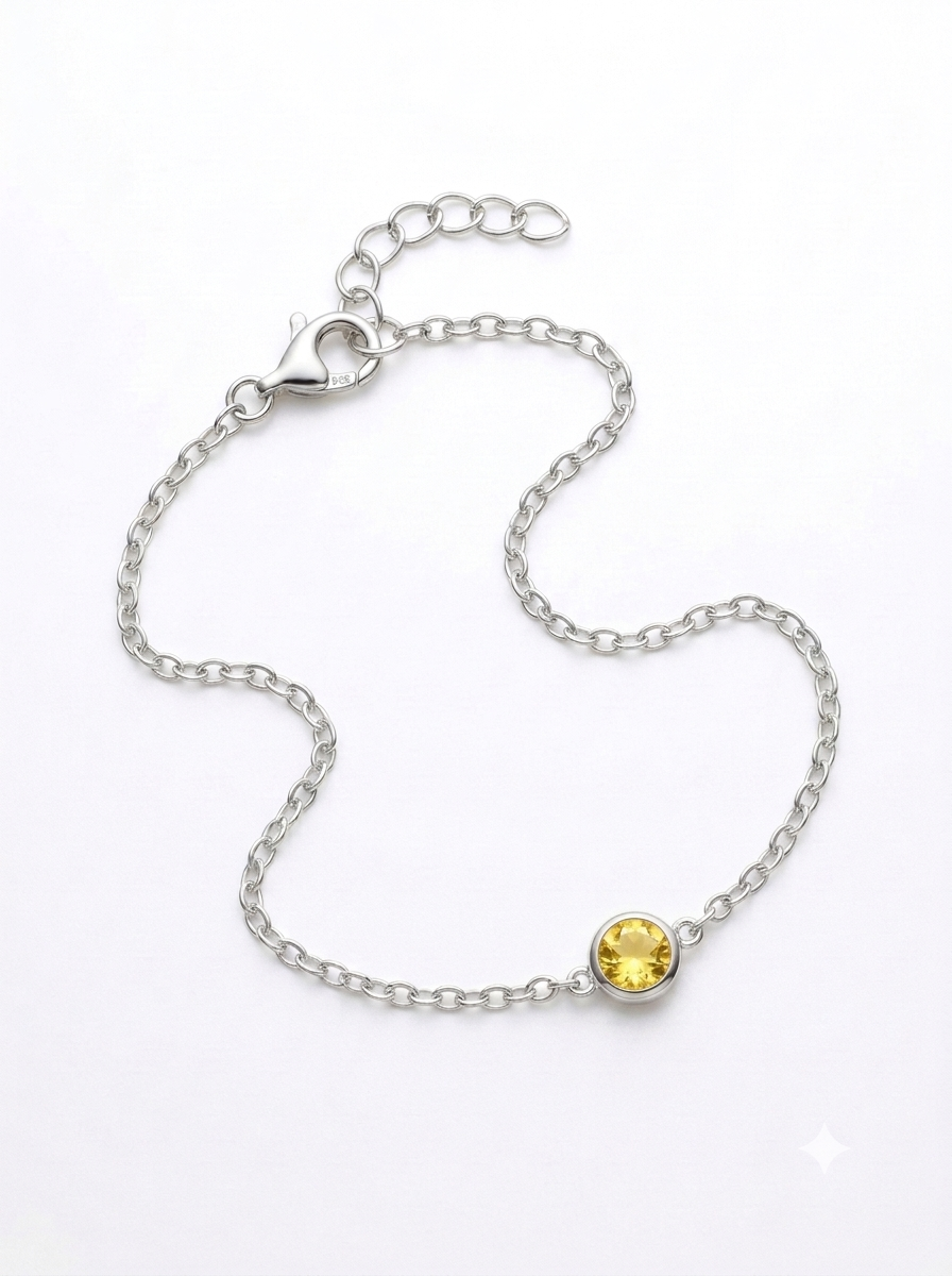 PULSERA FEMENINA PUNTO DE LUZ AMARILLO