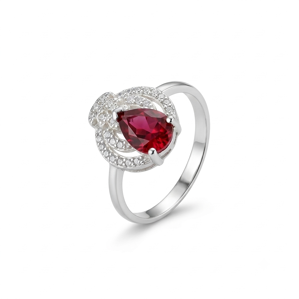 ANILLO DE PLATA CORTE GOTA VINO