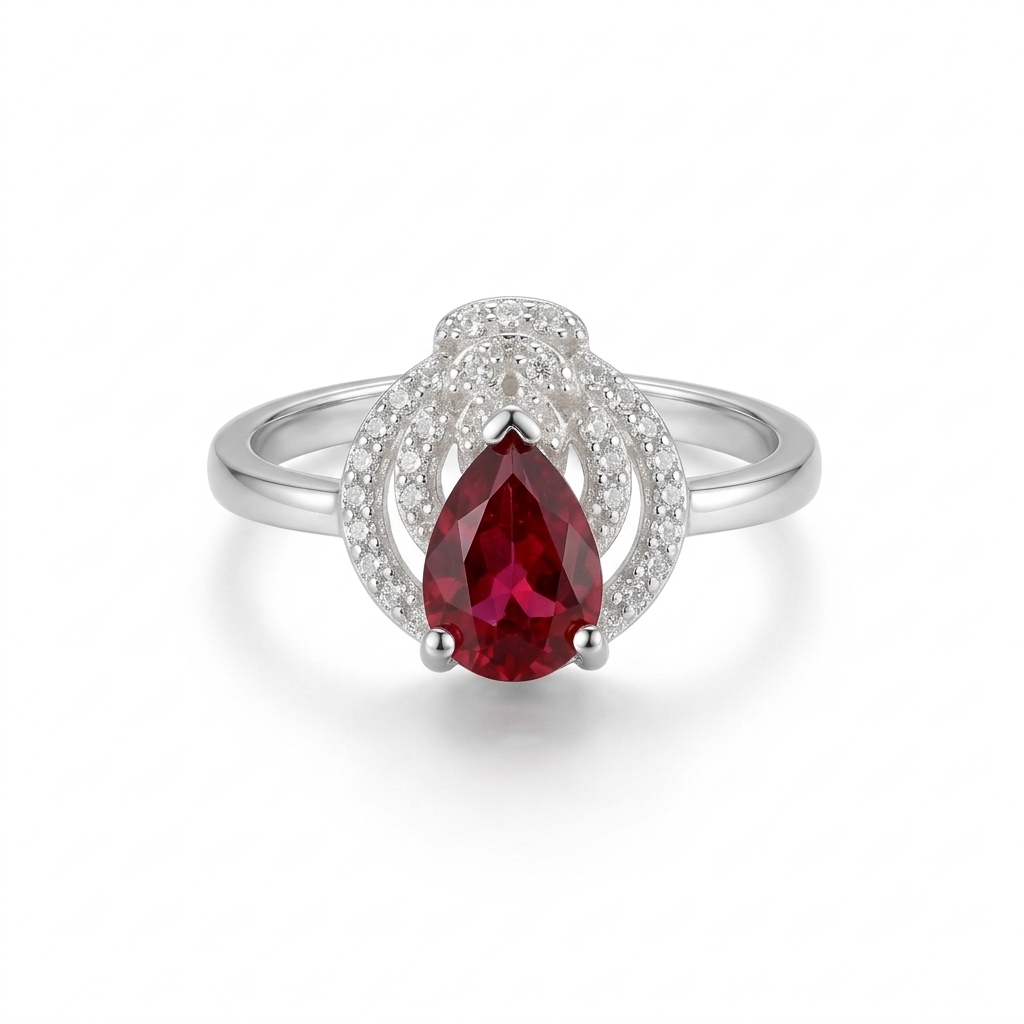 ANILLO DE PLATA CORTE GOTA VINO