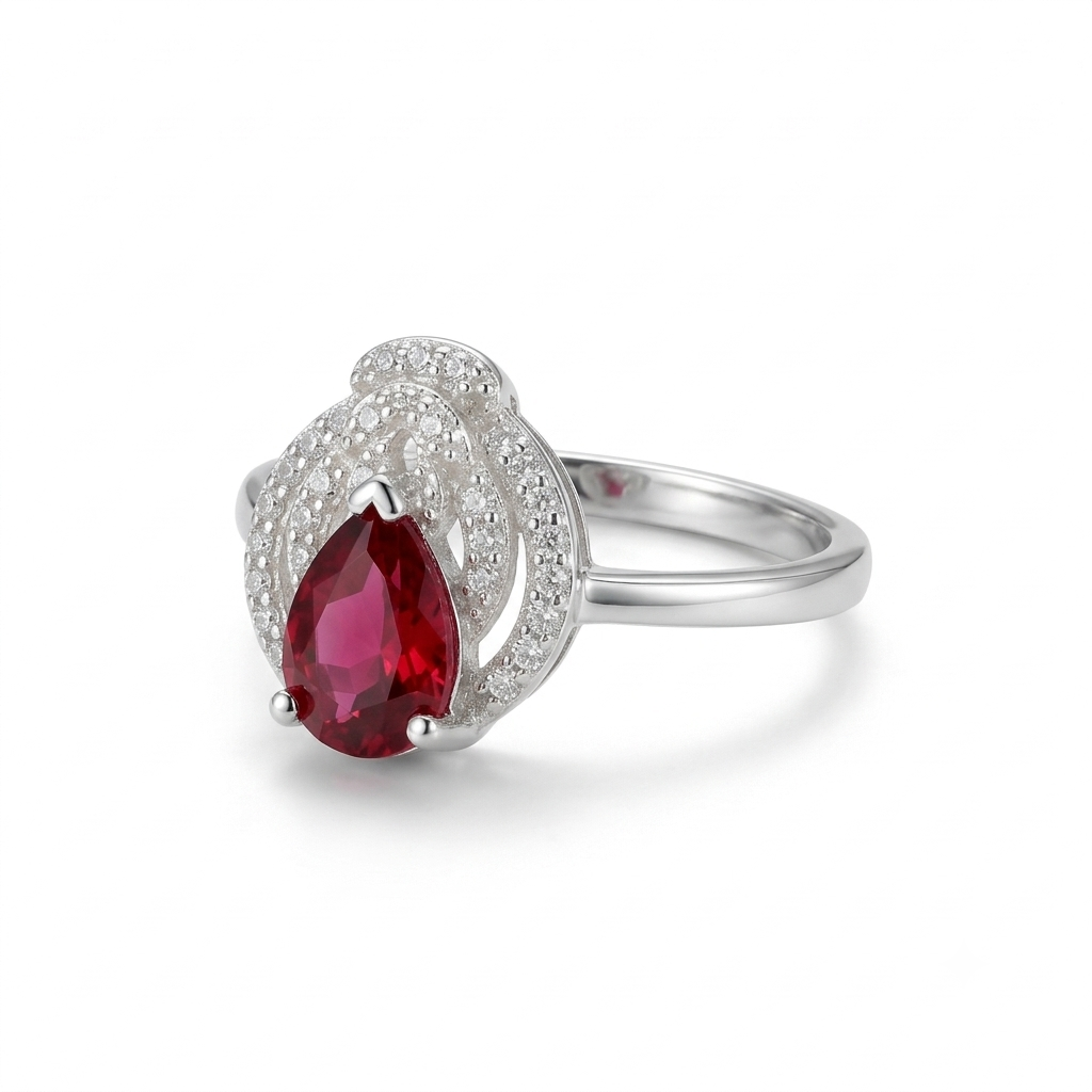 ANILLO DE PLATA CORTE GOTA VINO