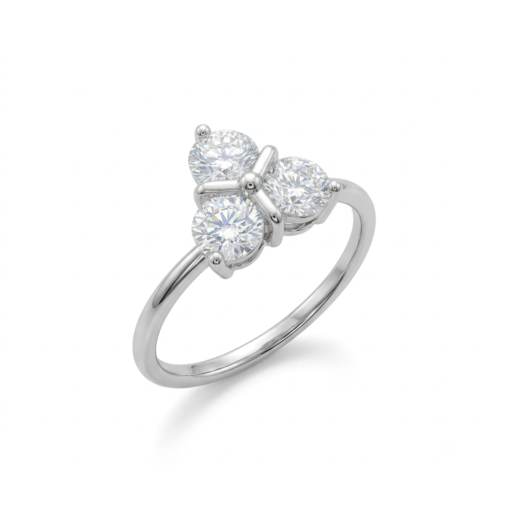 ANILLO DE PLATA 950 CIRCON BLANCO