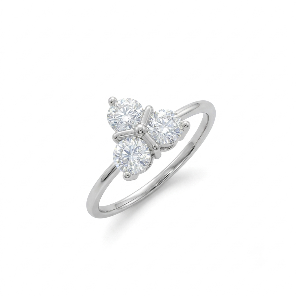 ANILLO DE PLATA 950 CIRCON BLANCO
