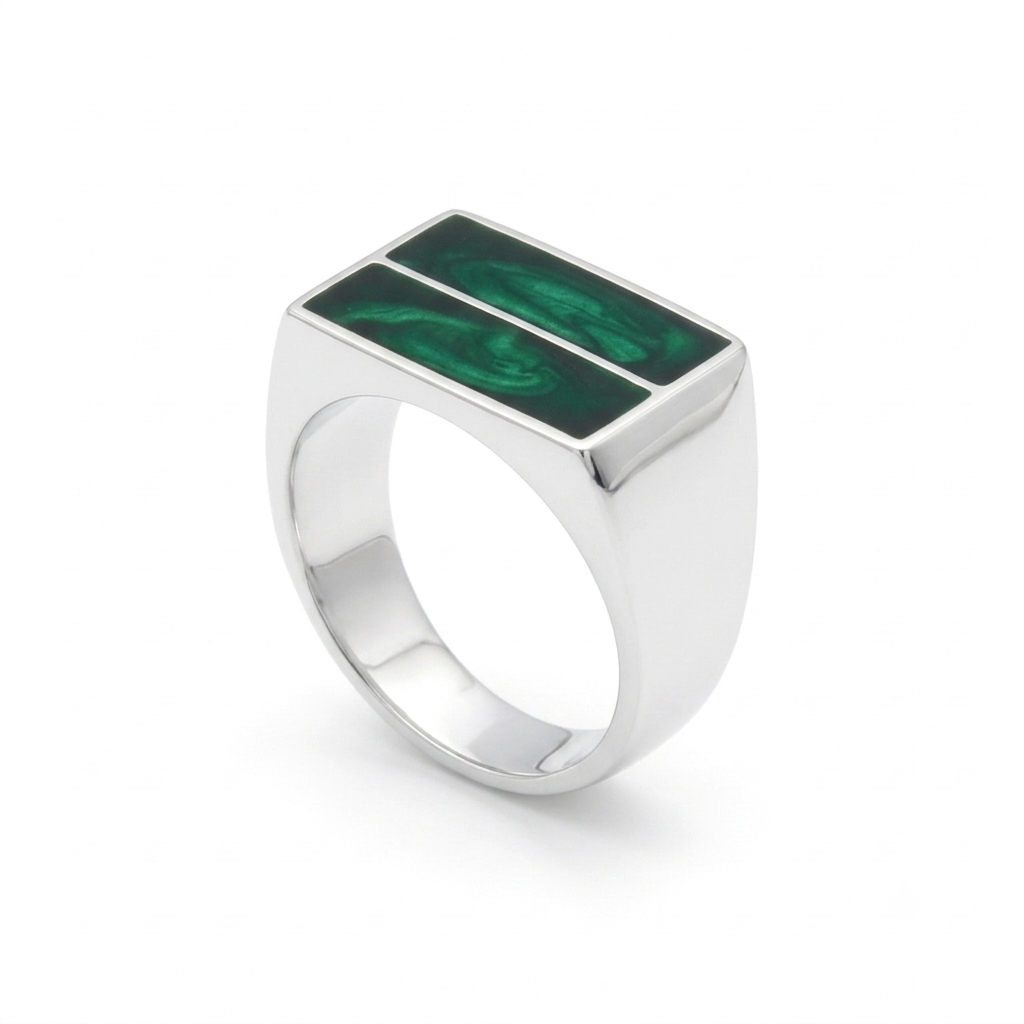 ANILLO DE PLATA ESTERLINA VERDE