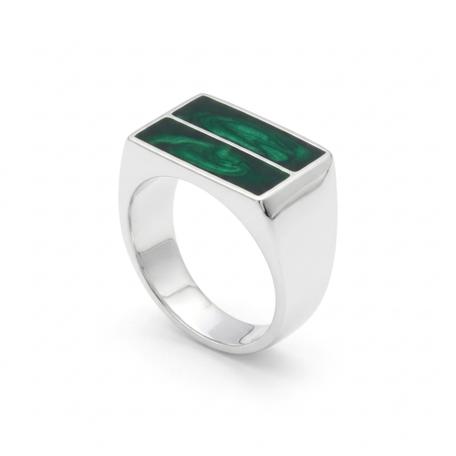 ANILLO DE PLATA ESTERLINA VERDE