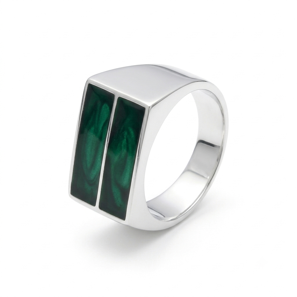 ANILLO DE PLATA ESTERLINA VERDE