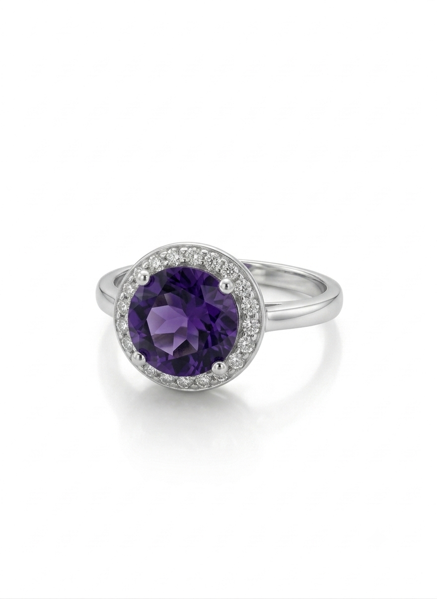ANILLO DE PLATA MORADO