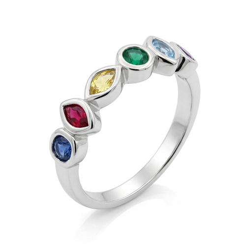 ANILLO DE PLATA MULITICOLOR