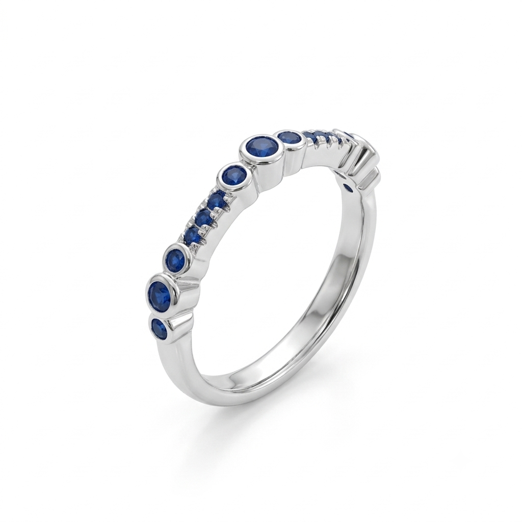 ANILLO DE PLATA AZUL CASUAL
