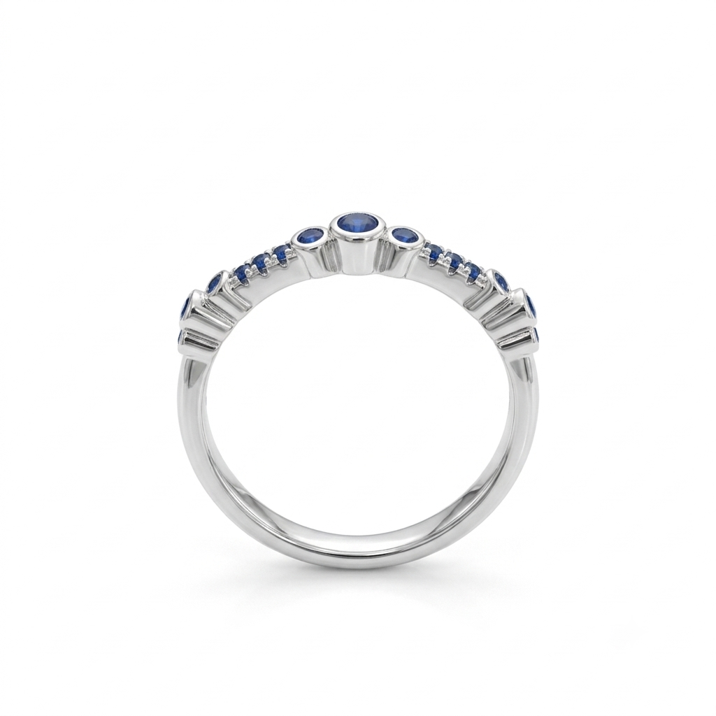 ANILLO DE PLATA AZUL CASUAL