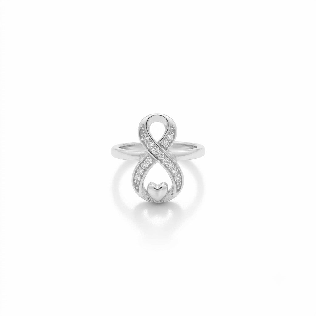 ANILLO DE PLATA INFINITO CORAZÓN