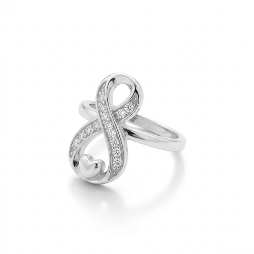 ANILLO DE PLATA INFINITO CORAZÓN