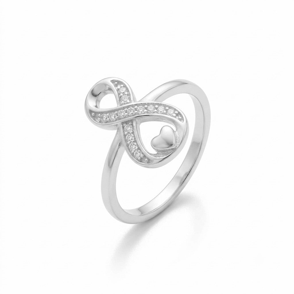 ANILLO DE PLATA INFINITO CORAZÓN