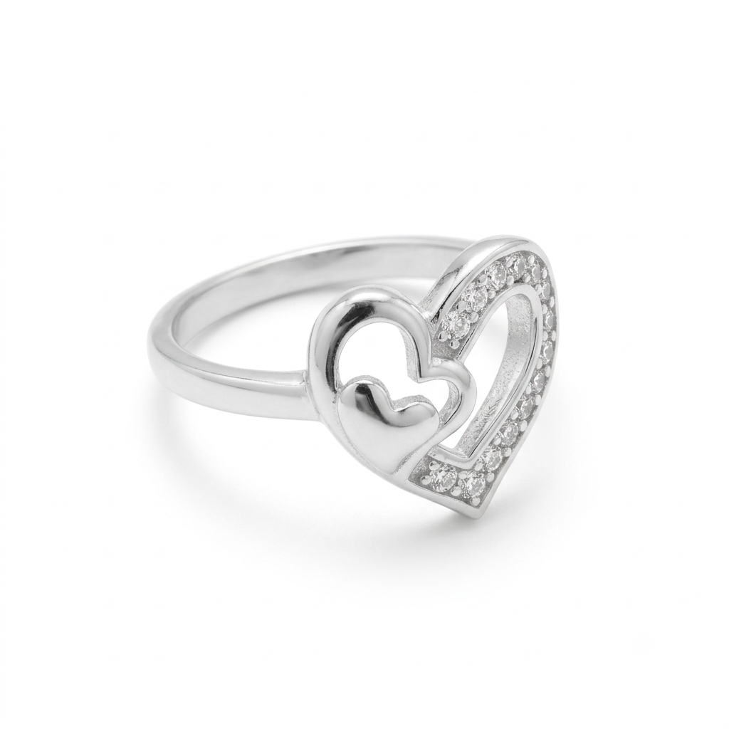 ANILLO DE PLATA CORAZÓN