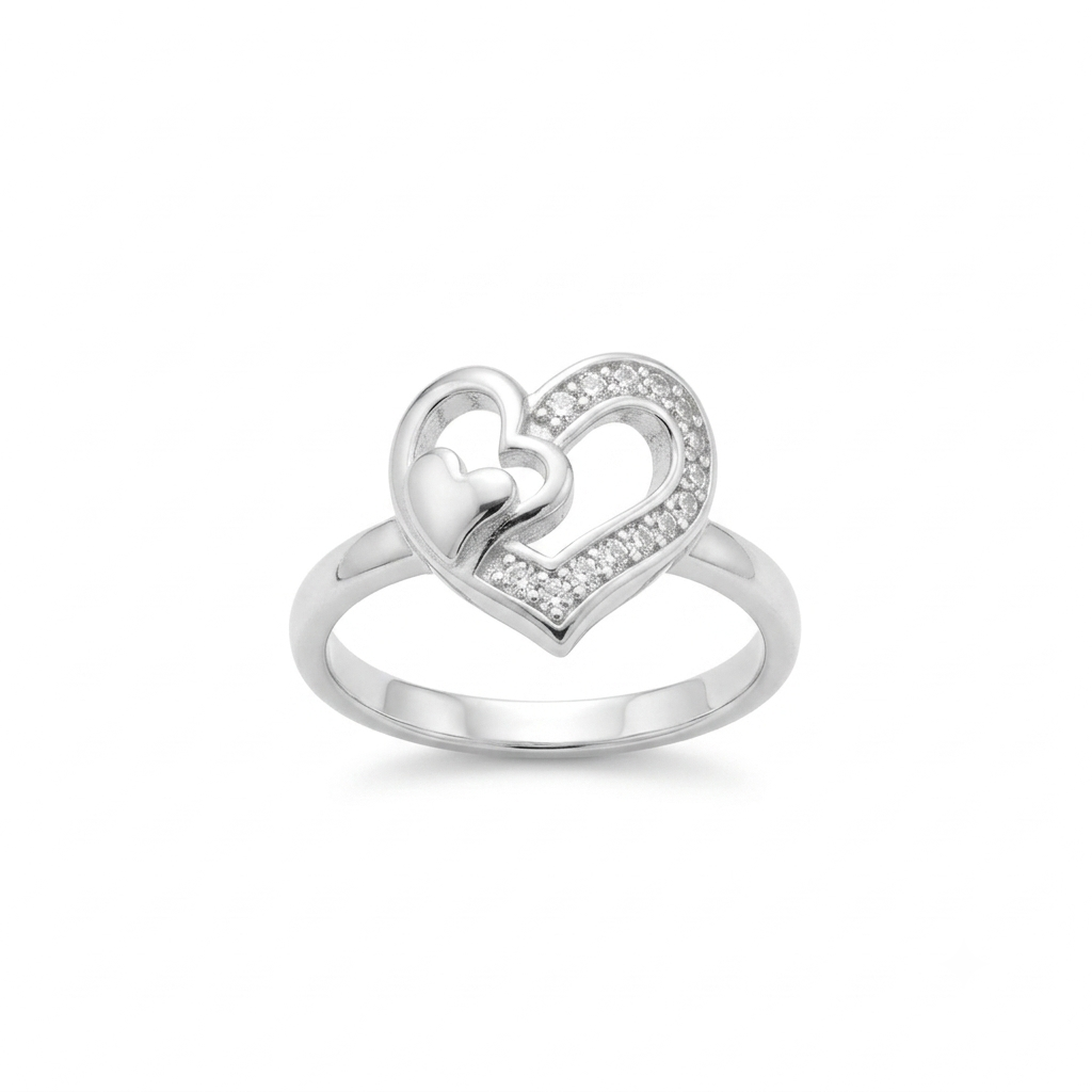ANILLO DE PLATA CORAZÓN