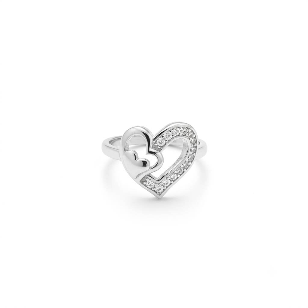 ANILLO DE PLATA CORAZÓN