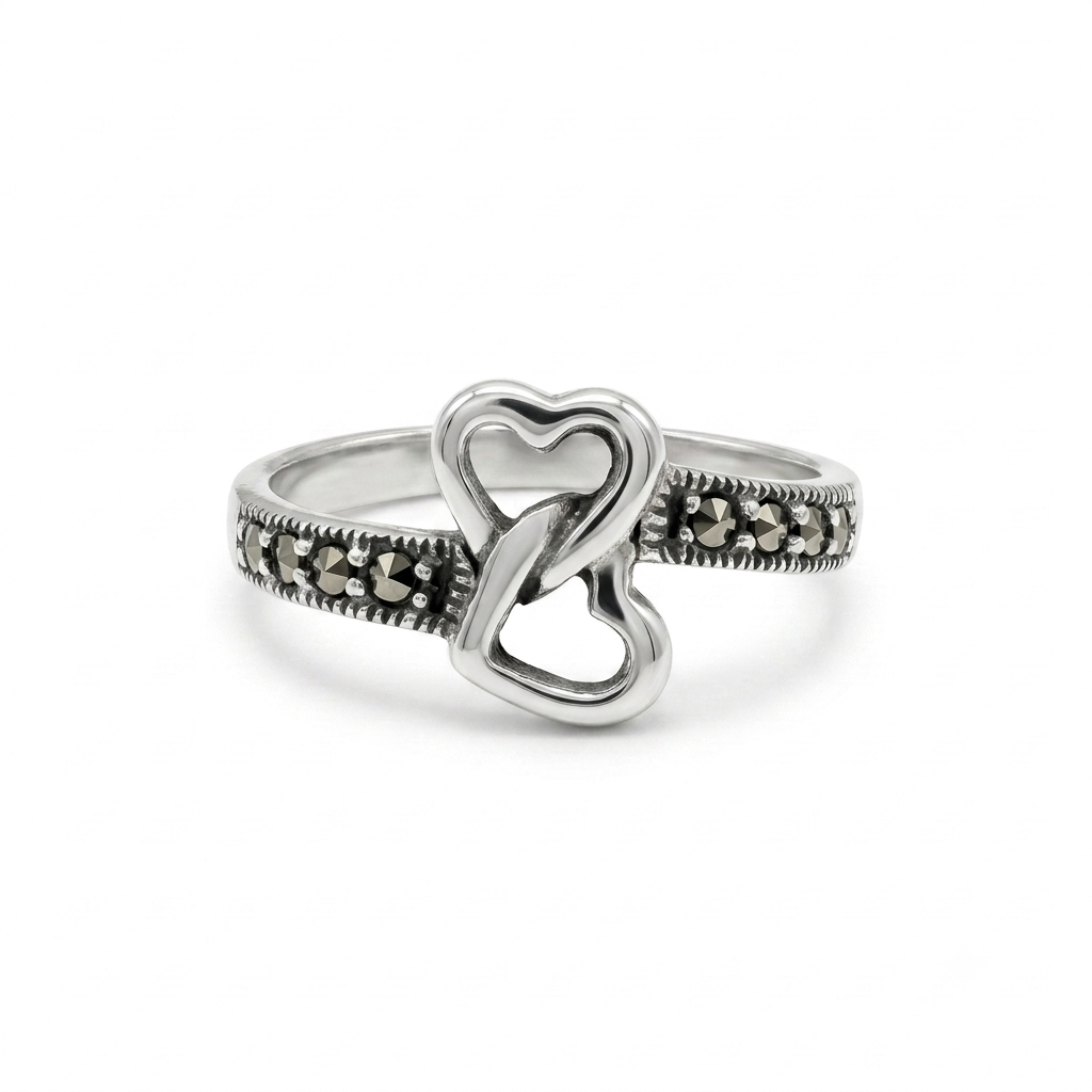 ANILLO DE PLATA QUEMADA CORAZÓN