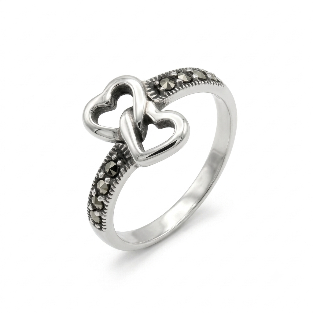 ANILLO DE PLATA QUEMADA CORAZÓN