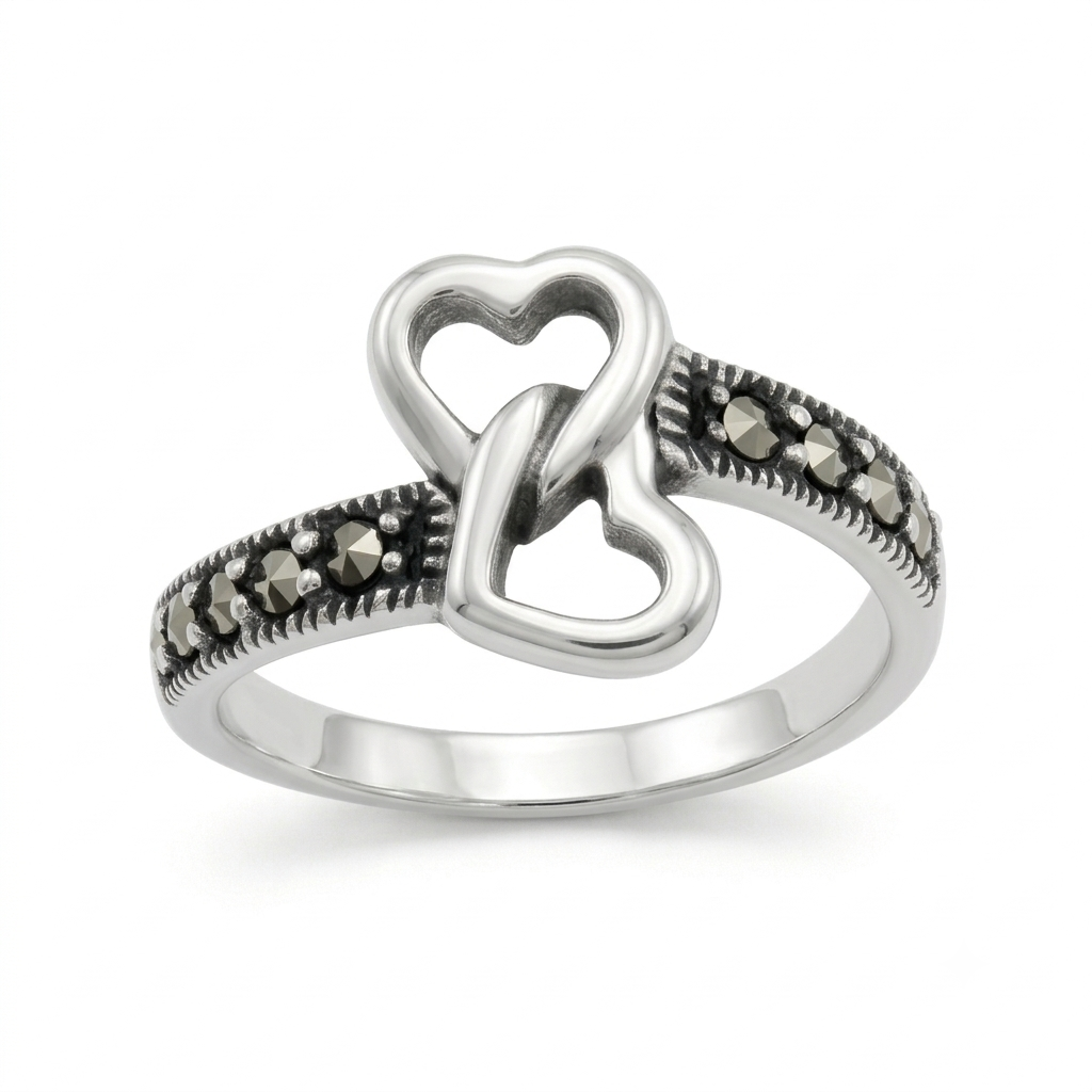 ANILLO DE PLATA QUEMADA CORAZÓN