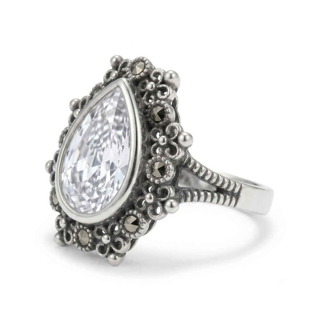 ANILLO DE PLATA GOTA DE AGUA