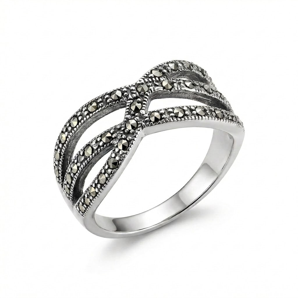 ANILLO DE PLATA QUEMADA MODERNO
